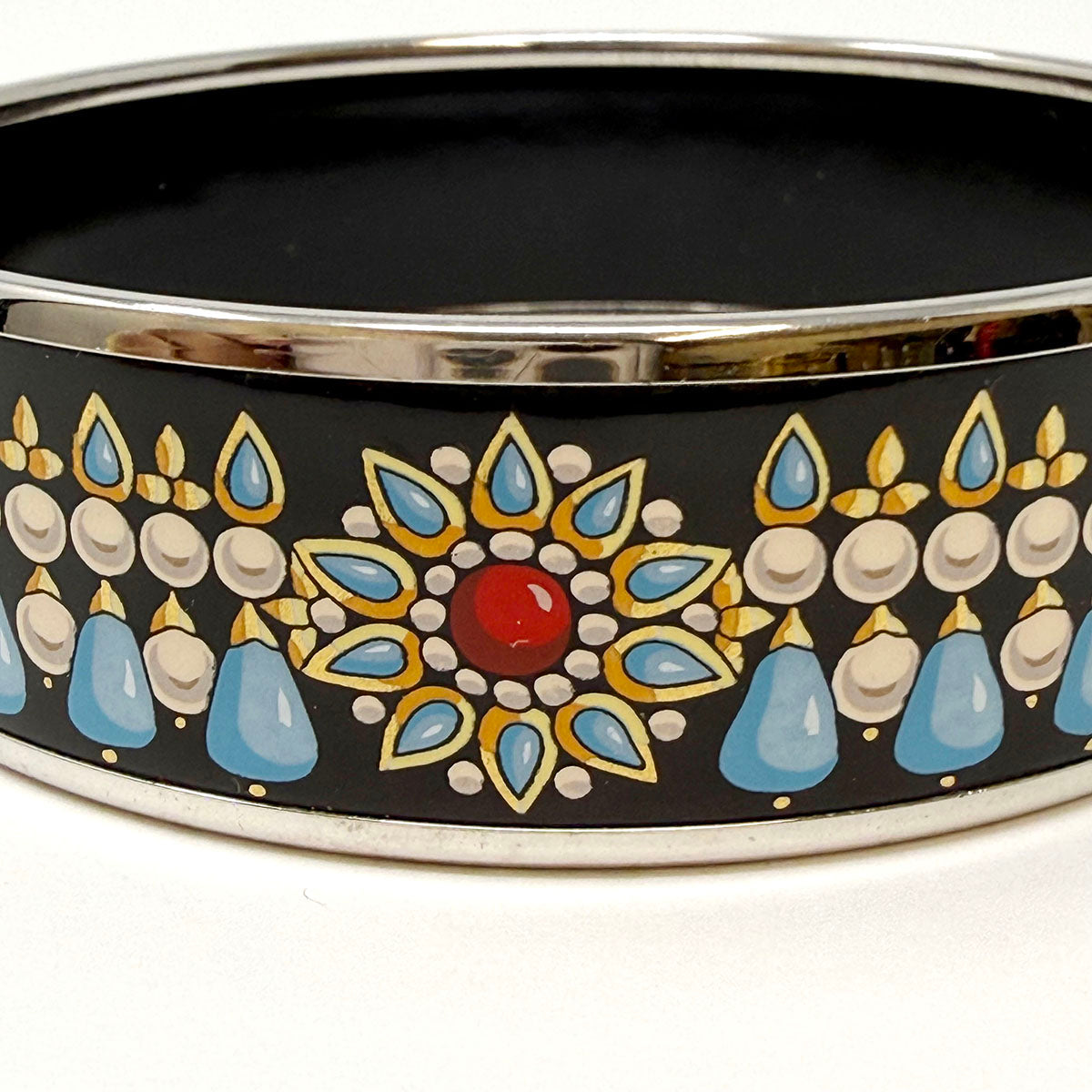 Hermes Wide Enamel Bangle Bracelet