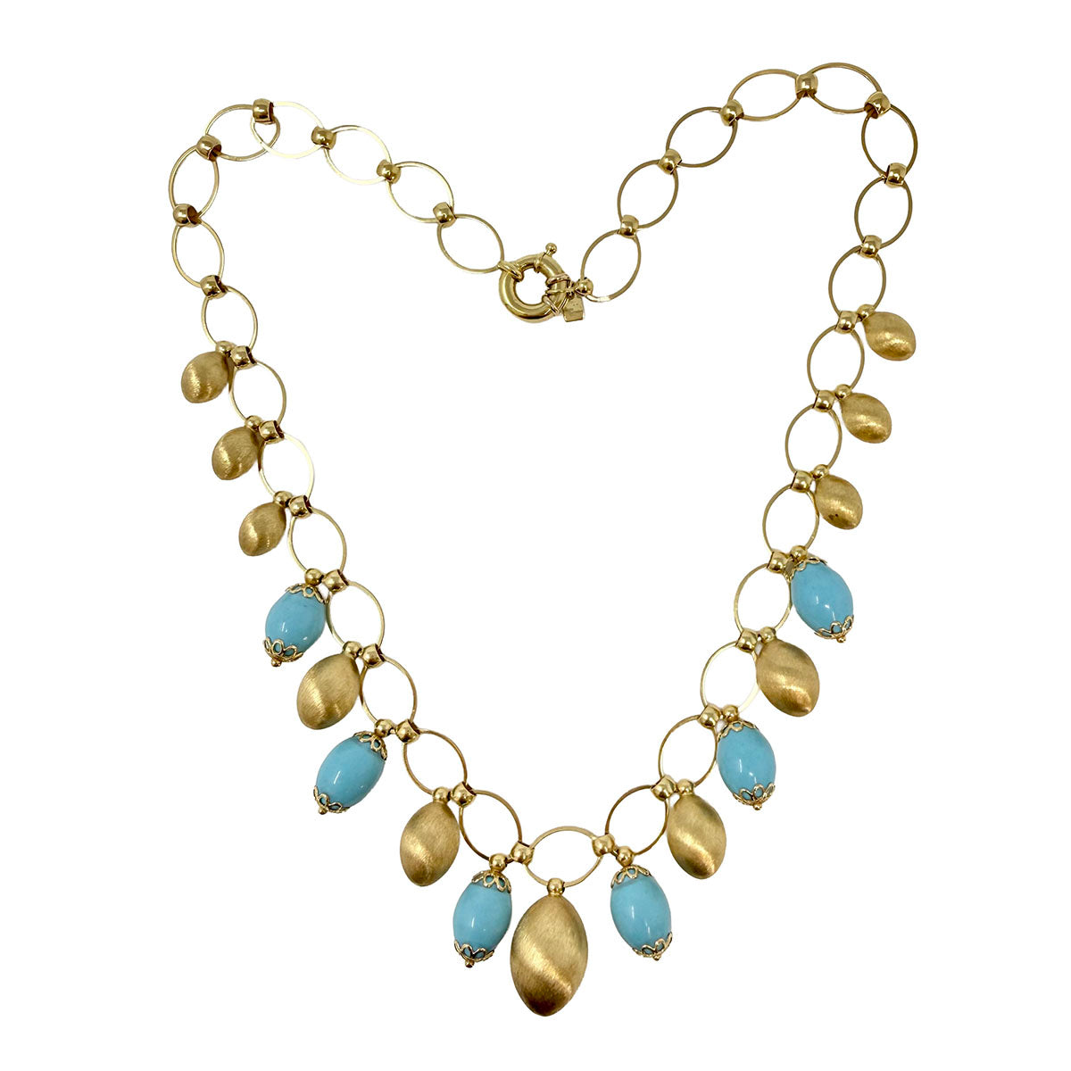 18K Beaded Fringe Necklace