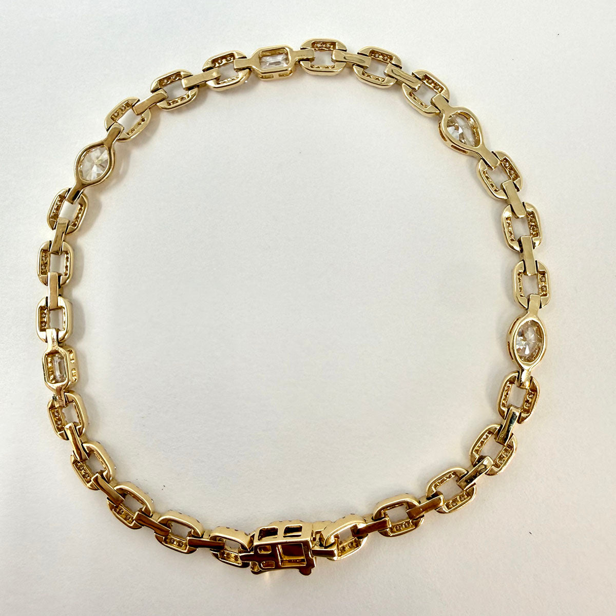 14K Gold Multi-shape Diamond Bracelet