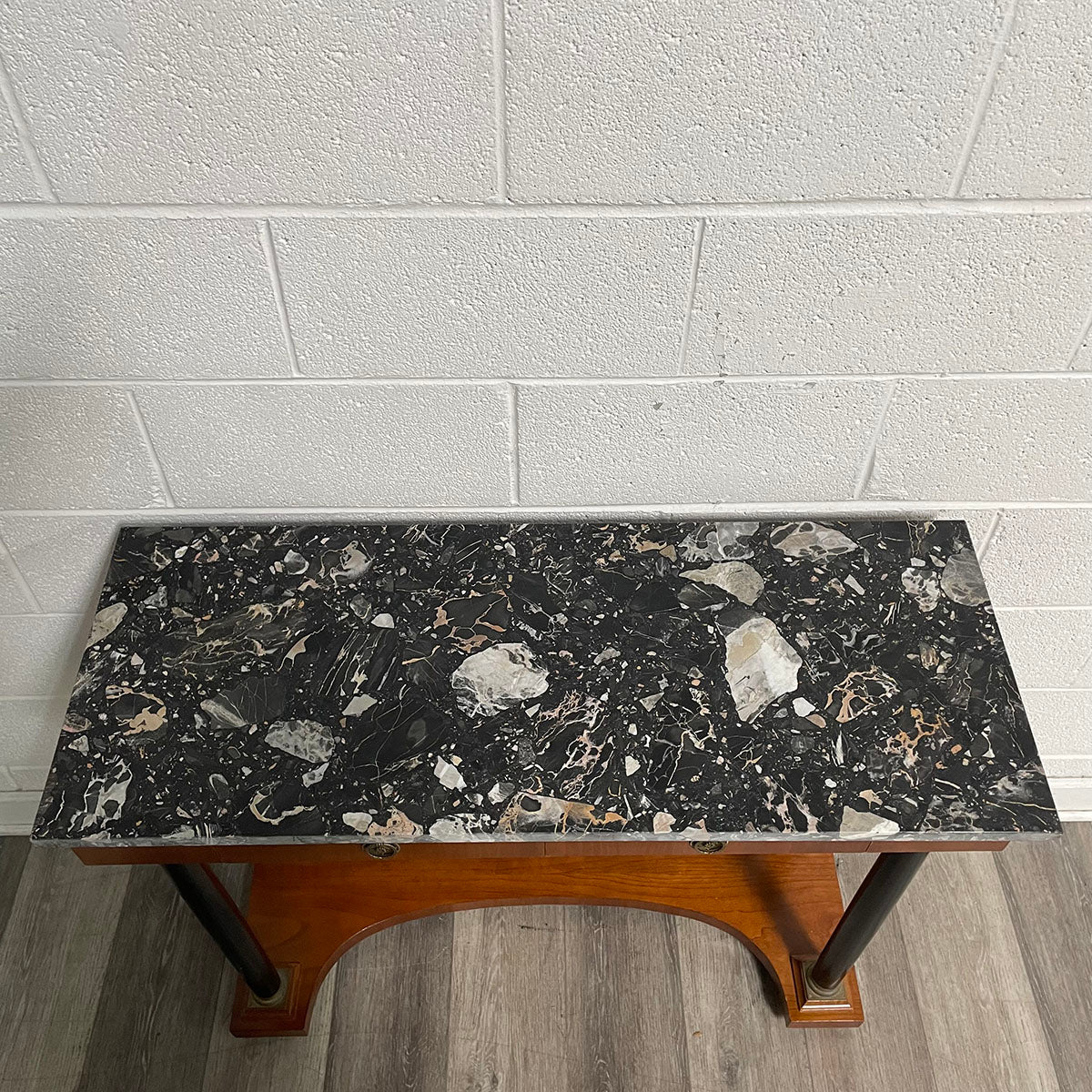Marble Top Wood Console Table