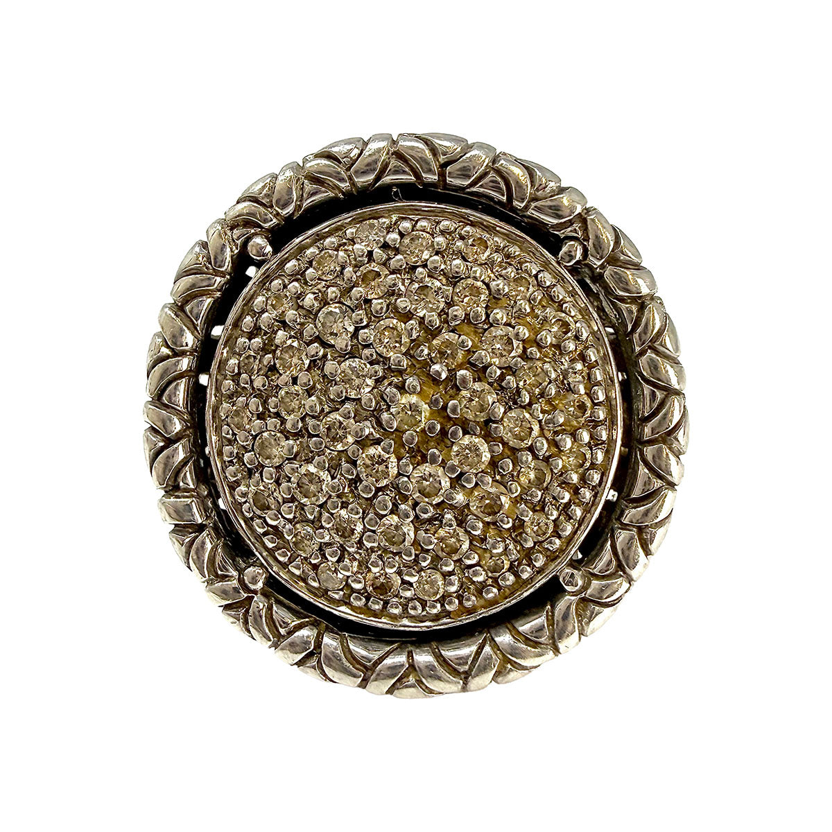 John Hardy Circle Naga Pave Diamond Cocktail Ring