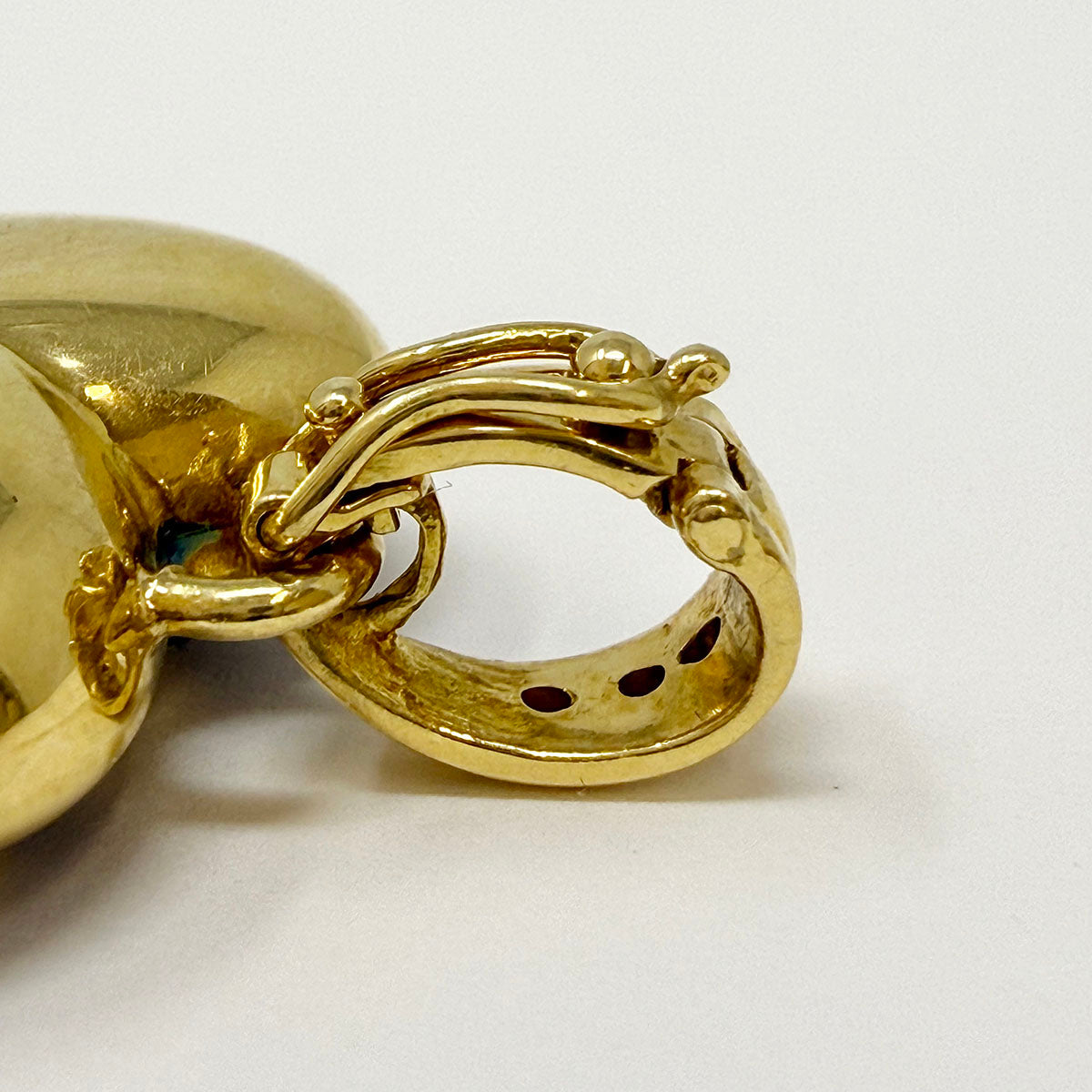 Faberge 18K Gold Heart Shaped Pendant with Blue Enamel and Diamonds