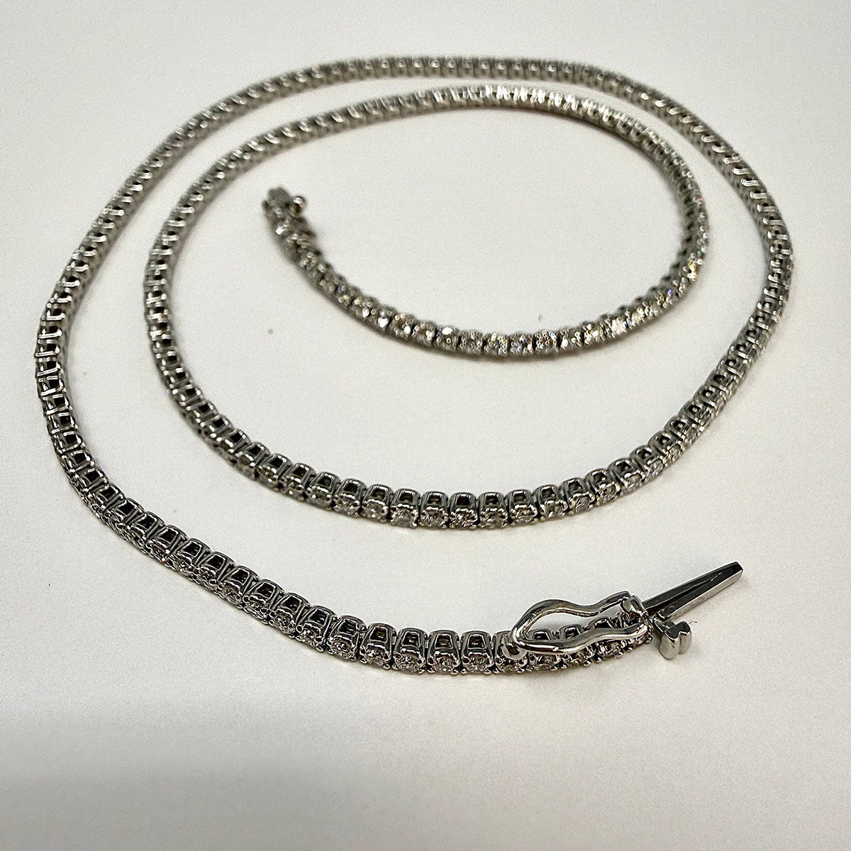14K White Gold 4.25 ct. Lab Grown Diamond Tennis Necklace