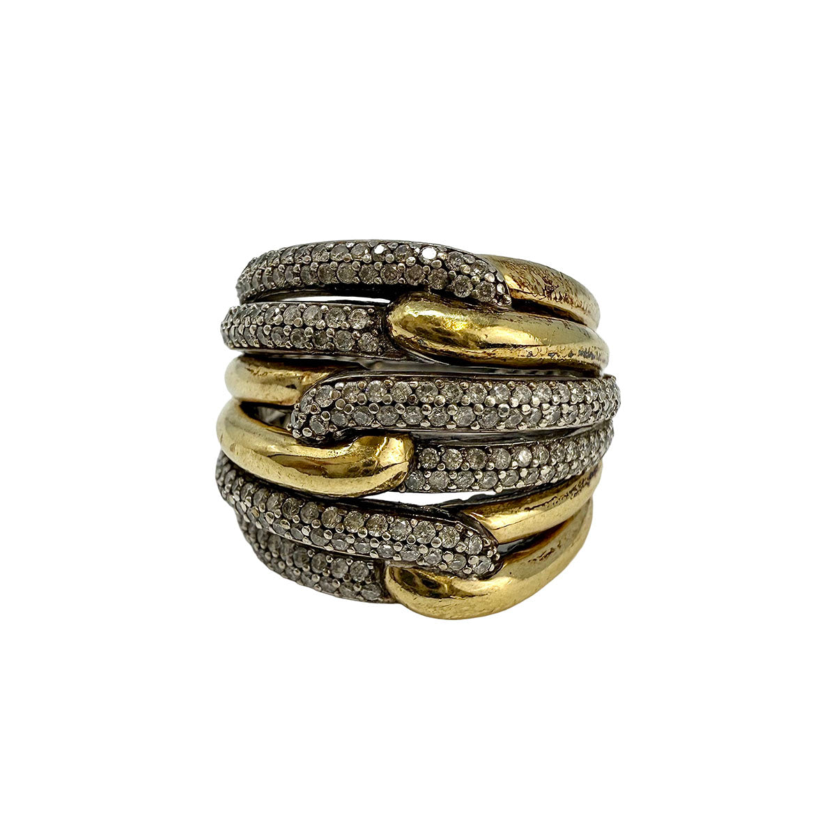 David Yurman Diamond Labyrinth Triple Loop Ring
