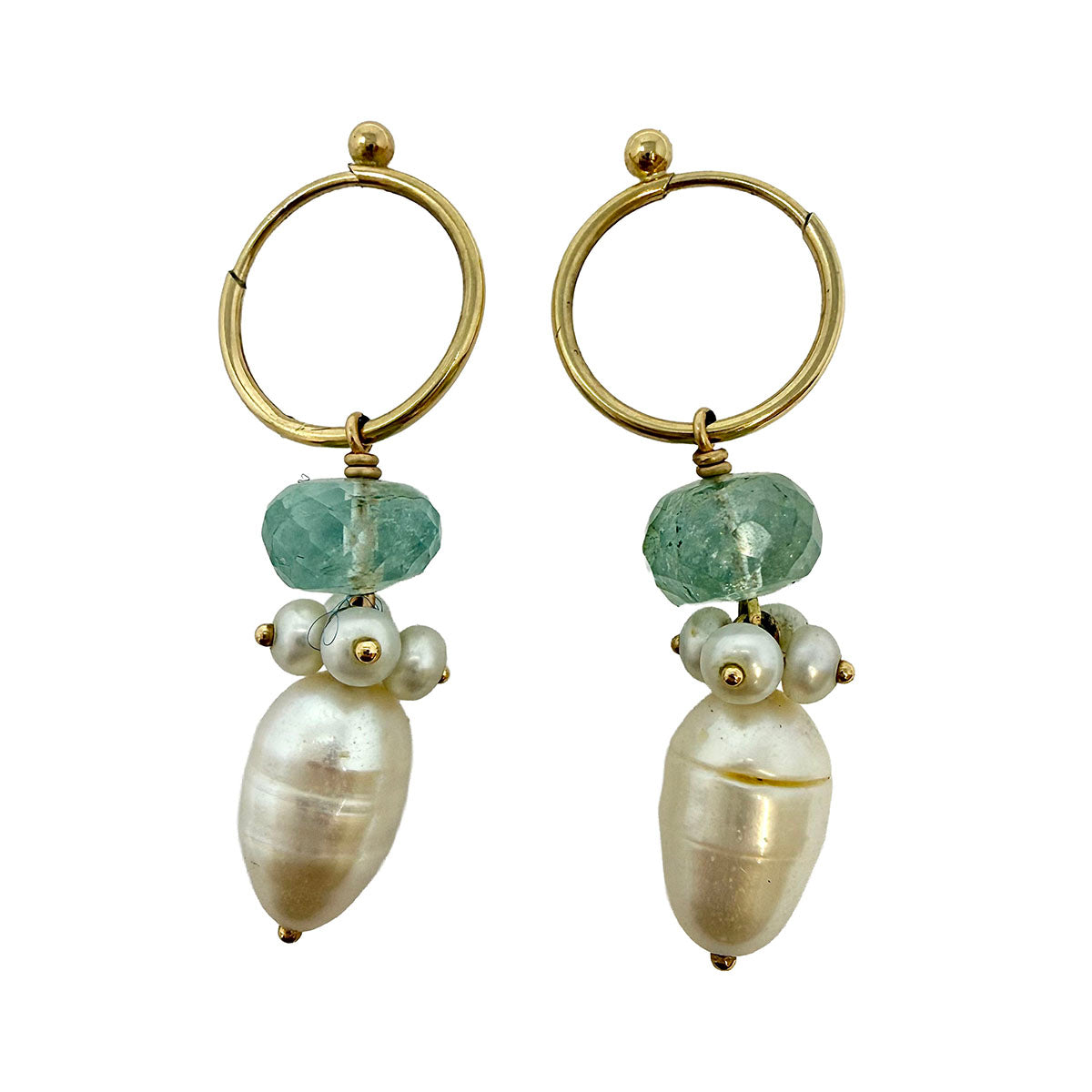 18K Gold Earrings with Pearl