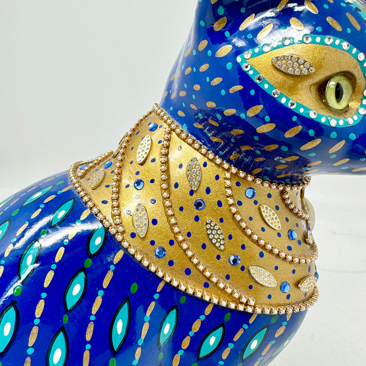 Bejeweled Cat Figure, Signed