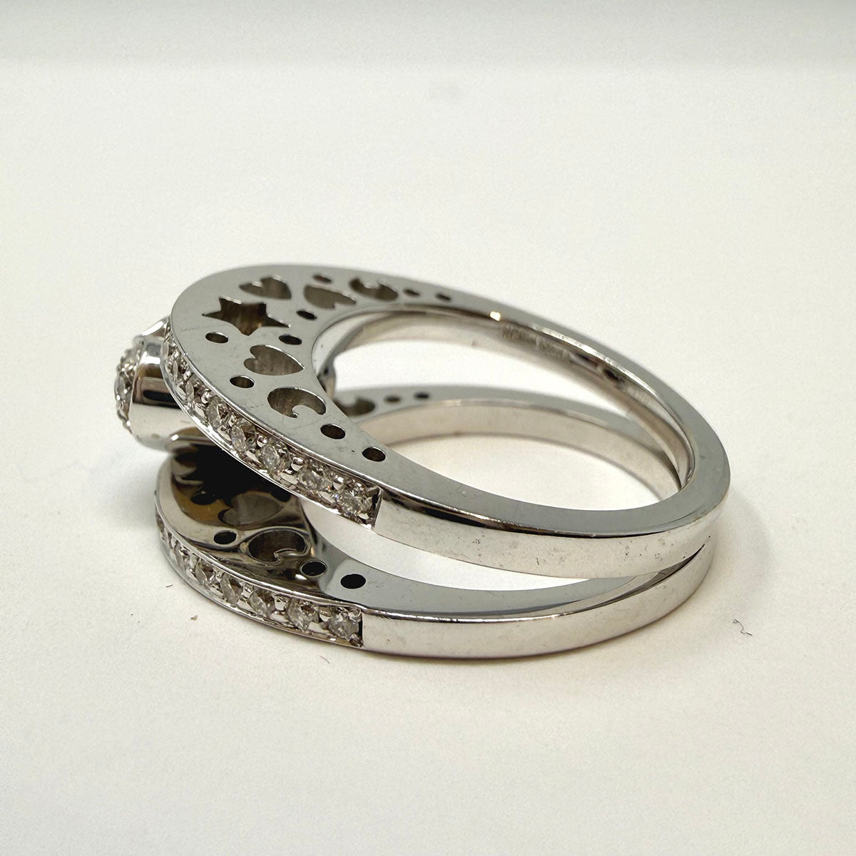 Giolomoda 18K White Gold Star Design Diamond Ring