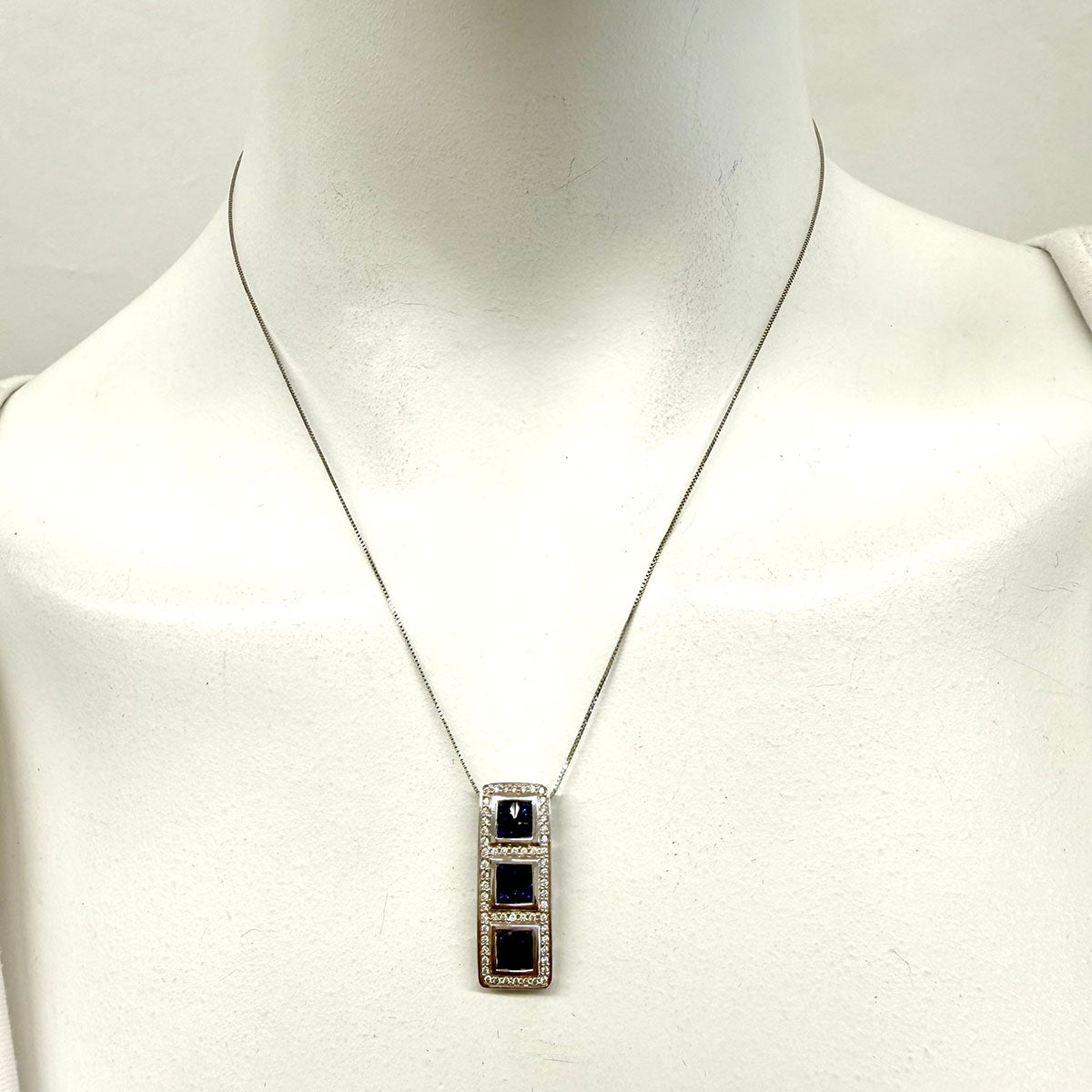 Sapphire and Diamond Pendant Necklace