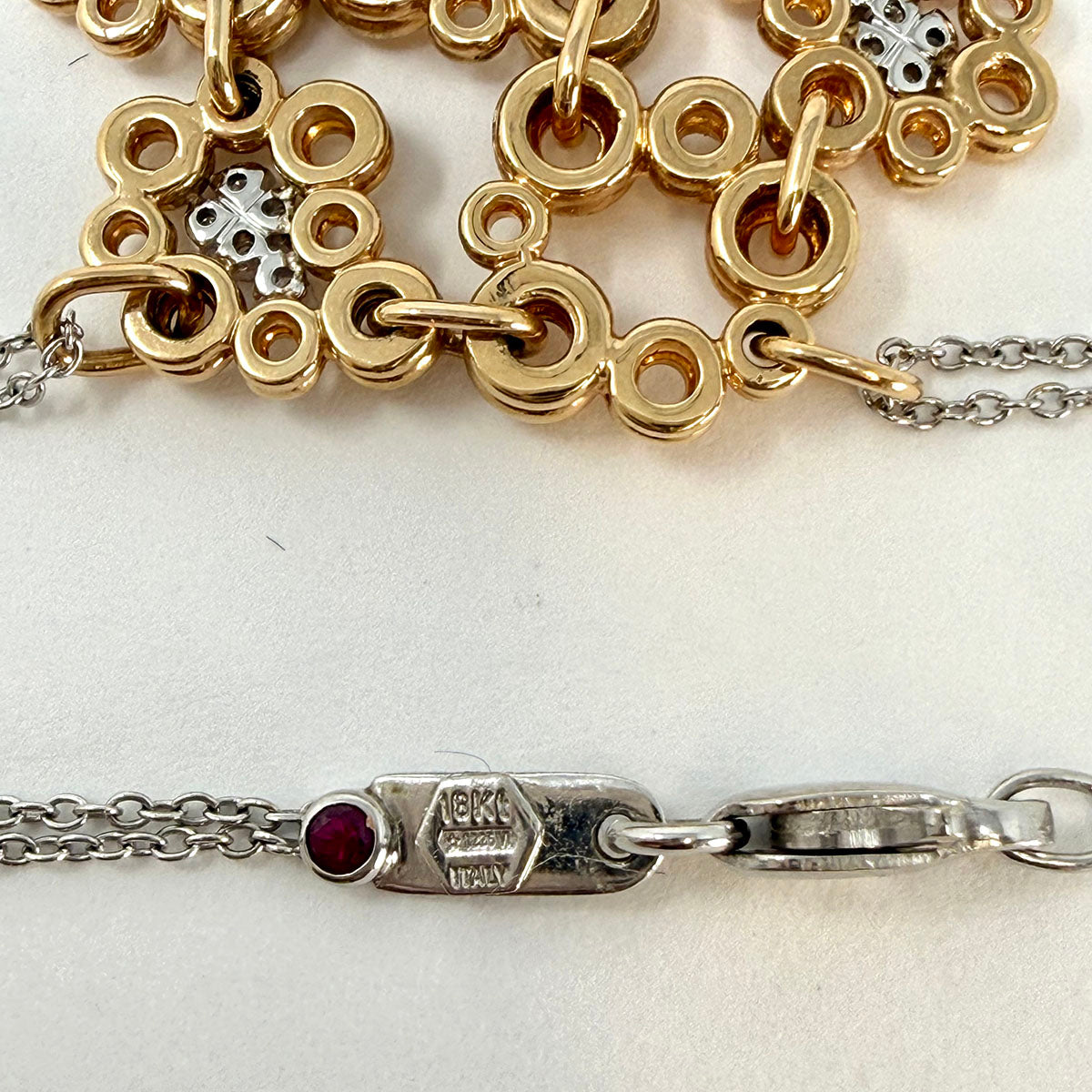 Roberto Coin 18K Gold Diamond Link Pendant Necklace