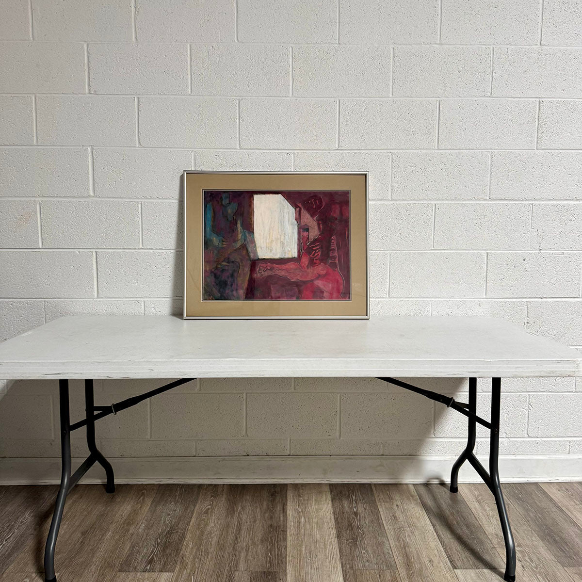 Framed Painting on Paper "Purple Light"
