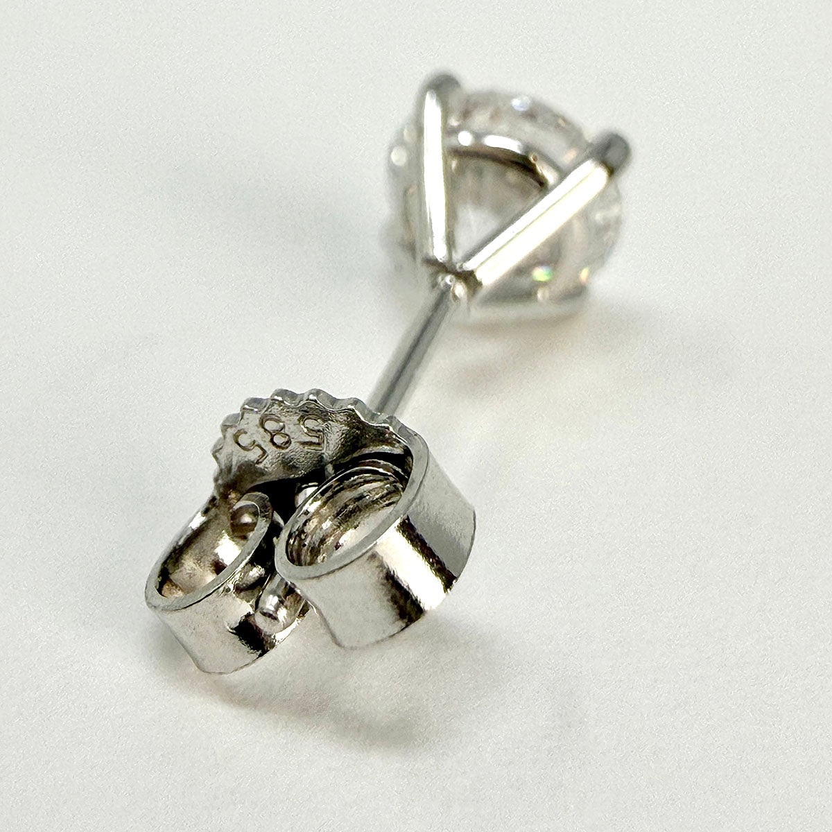 14K White Lab Grown Diamond Stud Earrings
