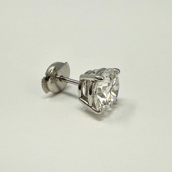 14K White Gold Lab Grown 3.12ct Diamond Stud Earrings