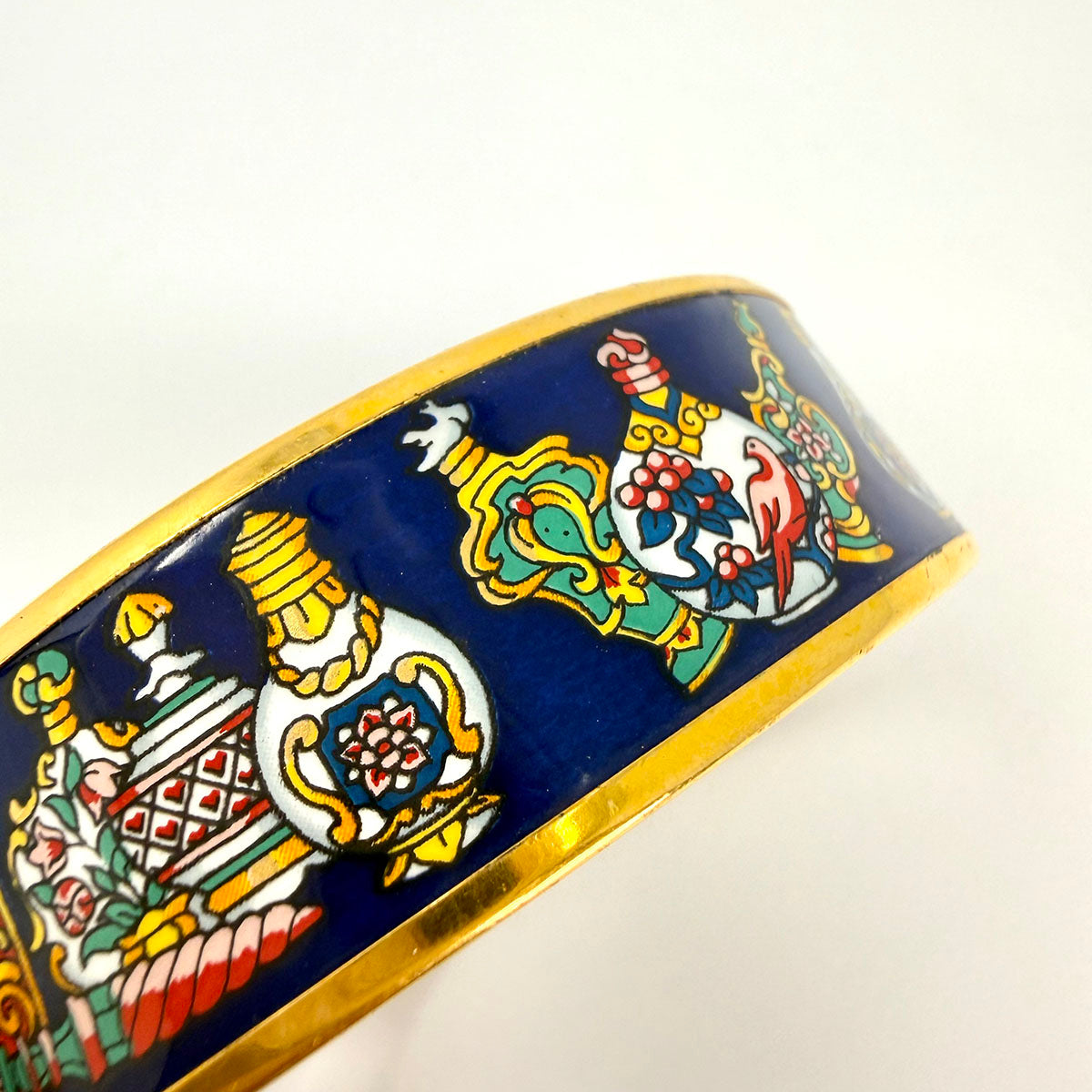 Hermes Wide Enamel Bangle Bracelet