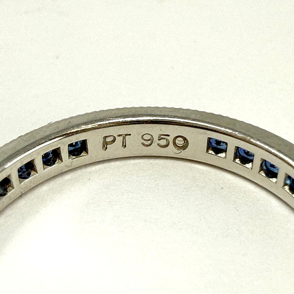 Platinum Ring with 36 Square Faceted Sapphires