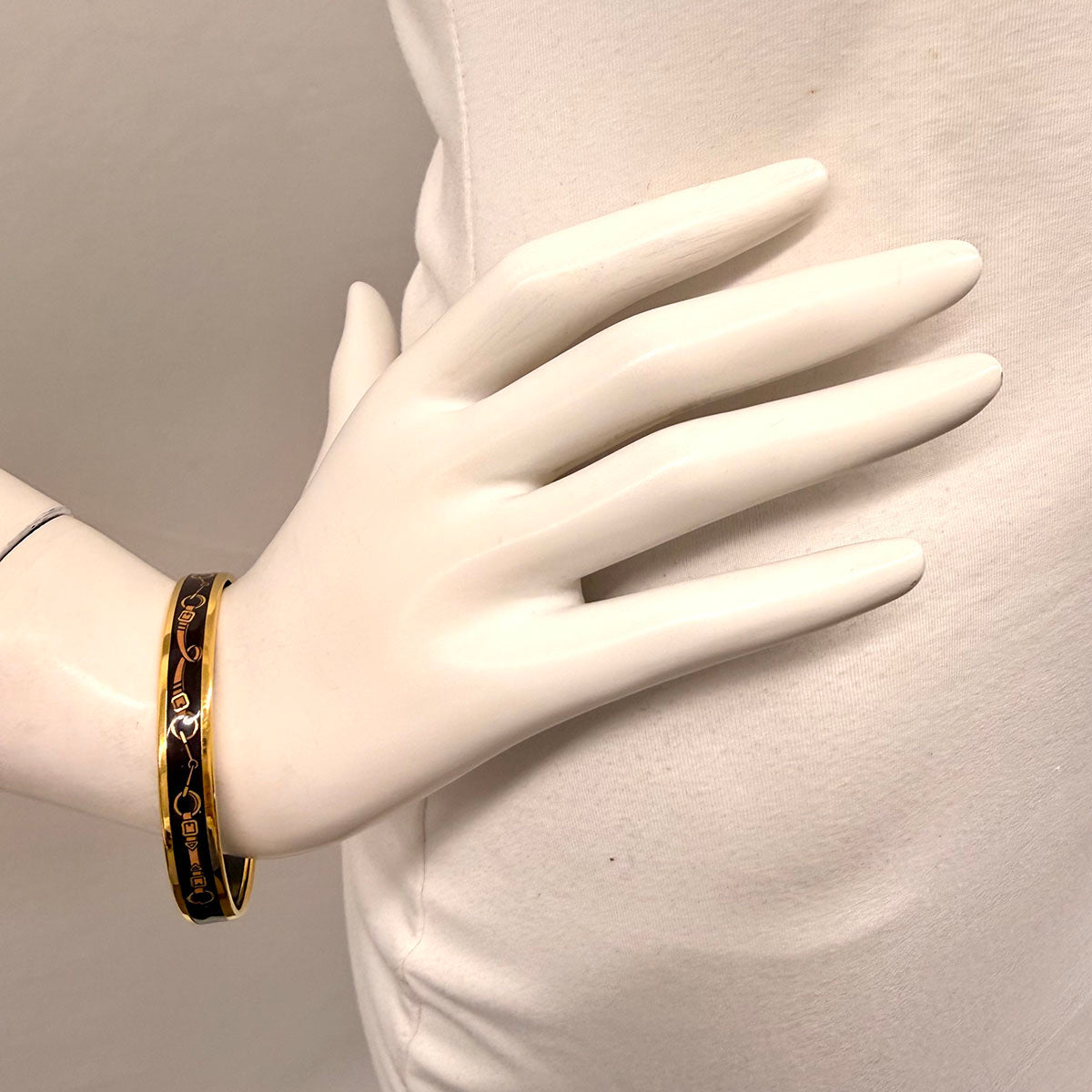 Hermes Narrow Enamel Bangle Bracelet