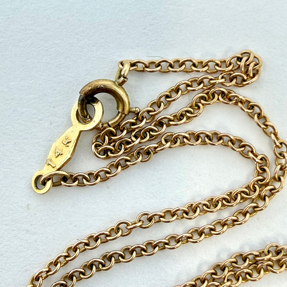 Vintage 14K  Chain Necklace with Cameo Pendant