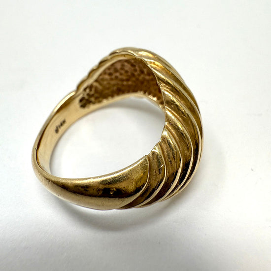 14K Gold Ribbed Ring