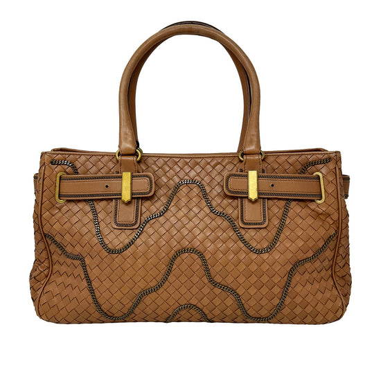 Bottega Veneta Intrecciato Tote with Chain Detail