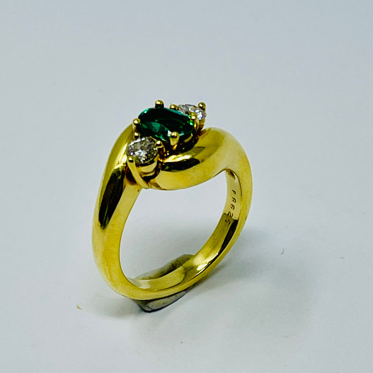 Kurt Wayne Ring with Emerald and Diamond
