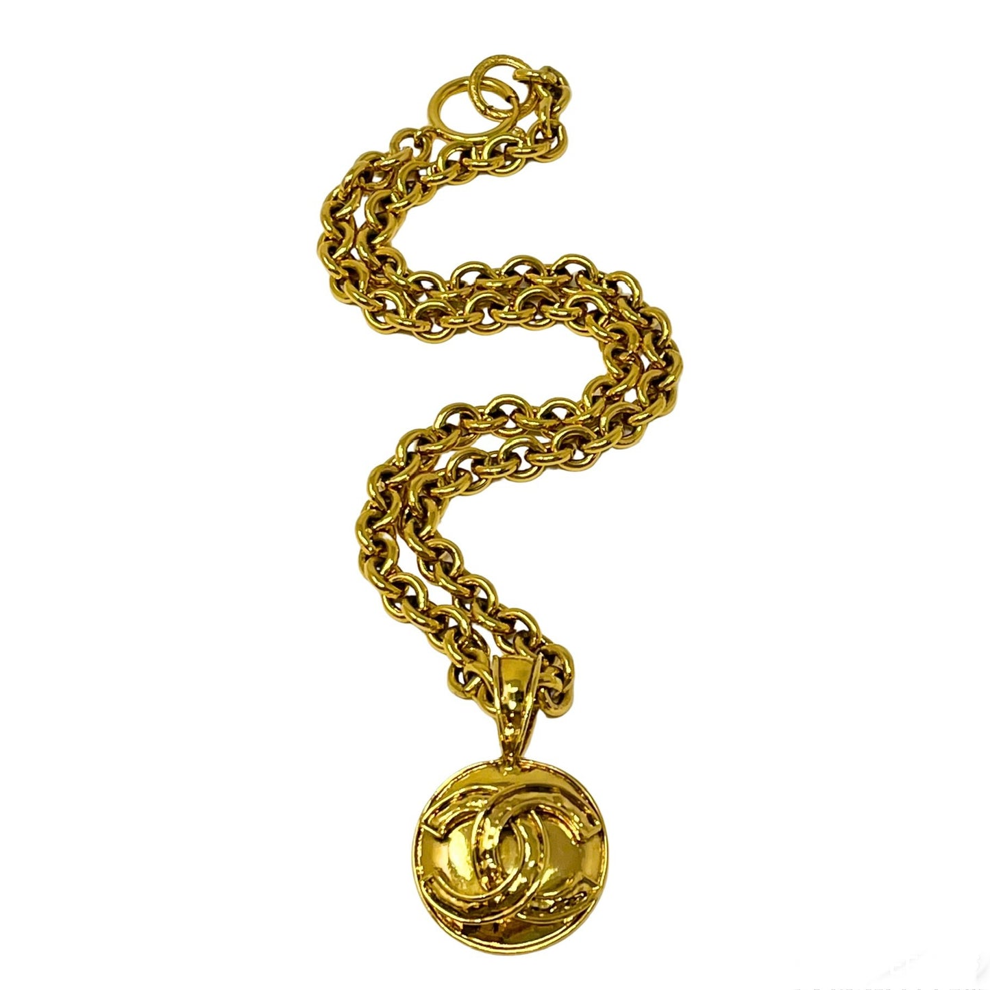 Chanel 1994 Gold-tone  Chain Link Pendant Necklace