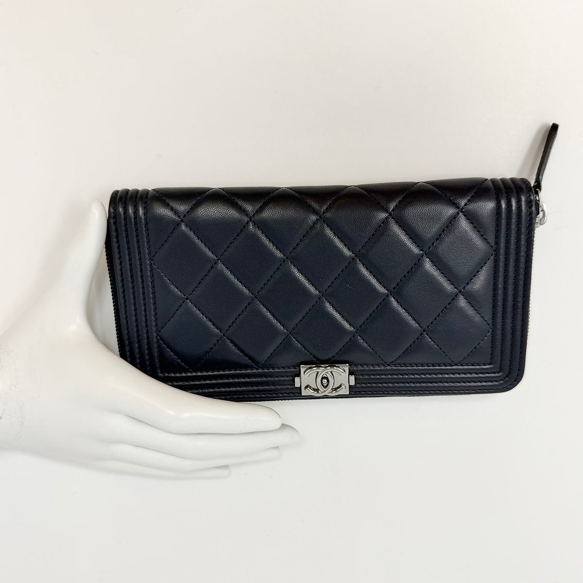 Chanel Boy Zip Around Wallet