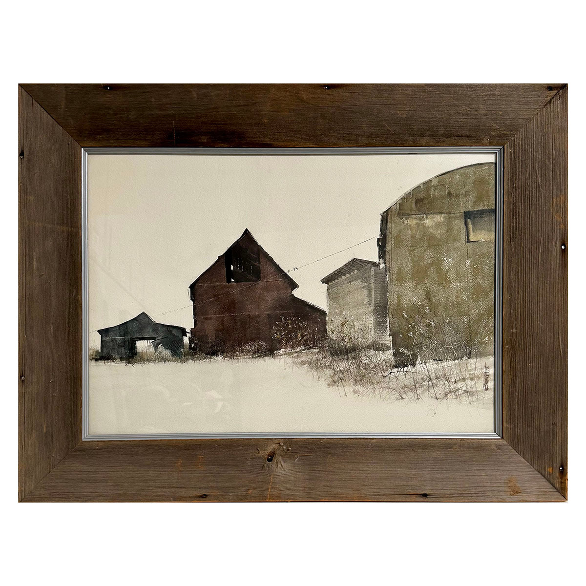 "Untitled Landscape Depicting a Barn" Signed