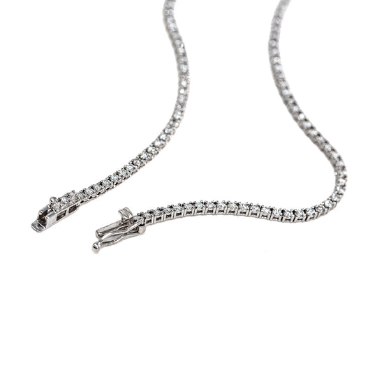 14K White Gold Diamond  Tennis Necklace
