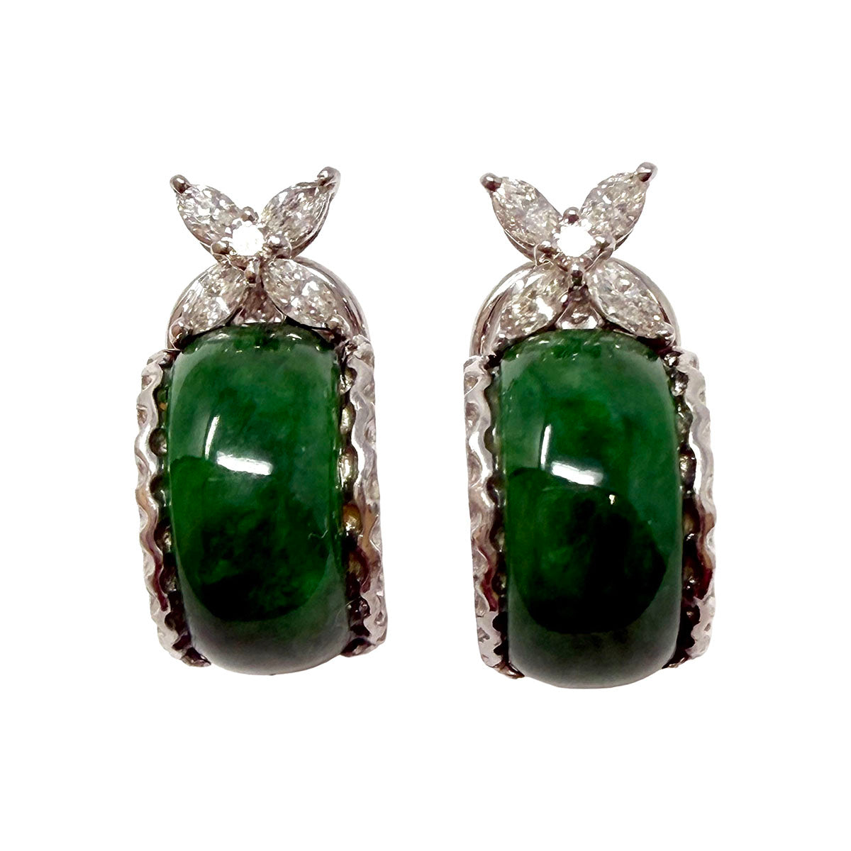 Jadeite and Diamond Earrings