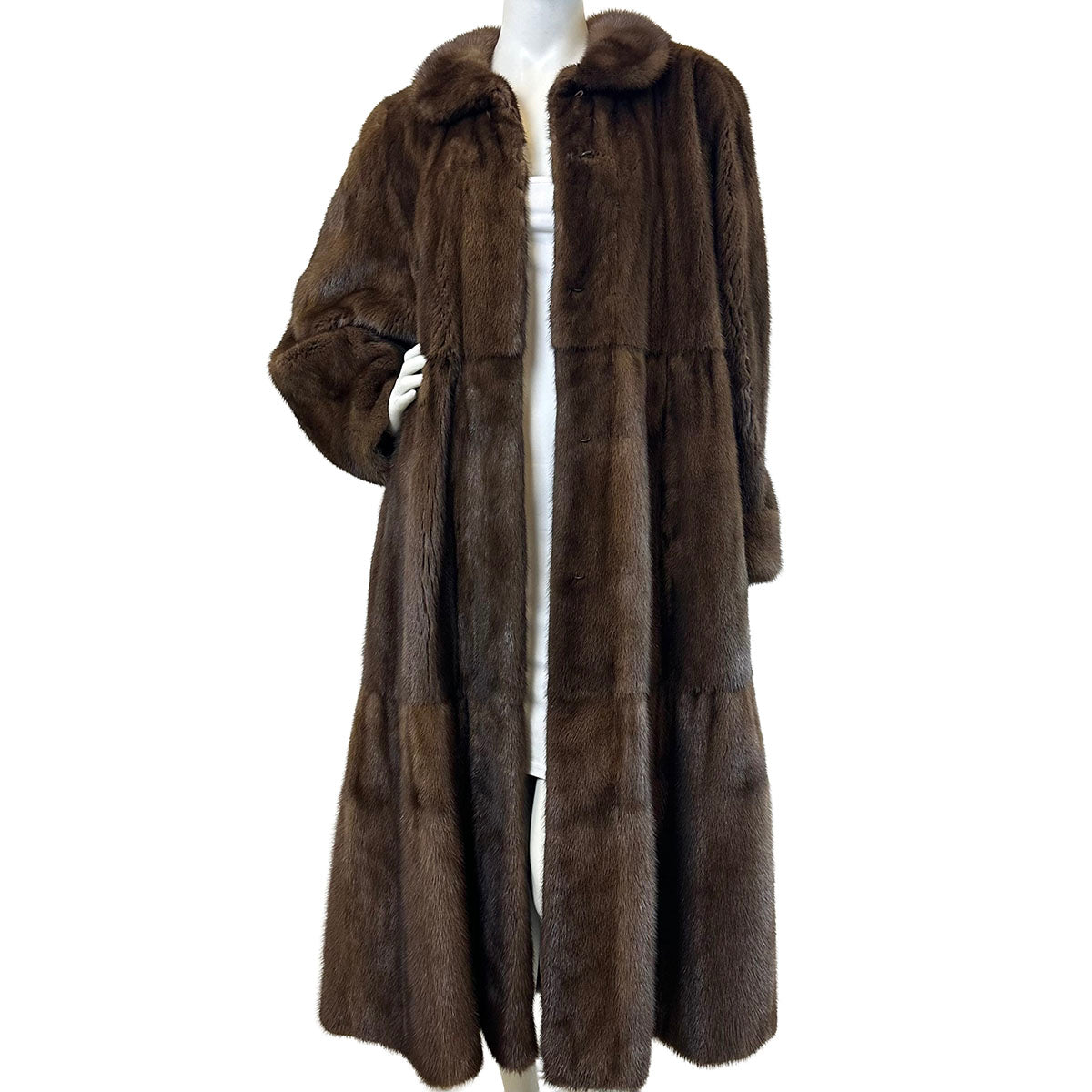 Christian Dior Tiered Full Length Mink Coat