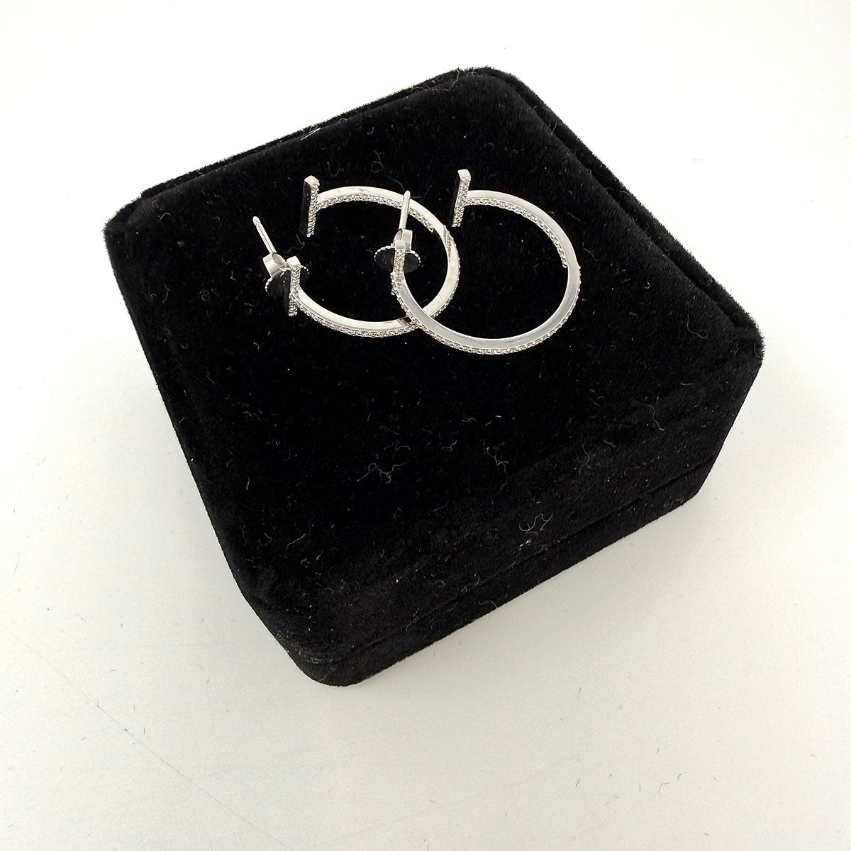 Tiffany & Co. T Hoop Diamond Earrings