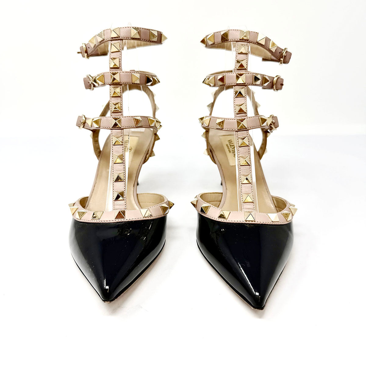 Valentino Garavani Rockstud Patent Leather Gladiator Sandals