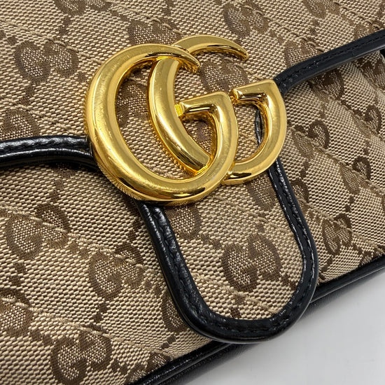 Gucci Monogram Matelasse Diagonal Marmont Shoulder Bag