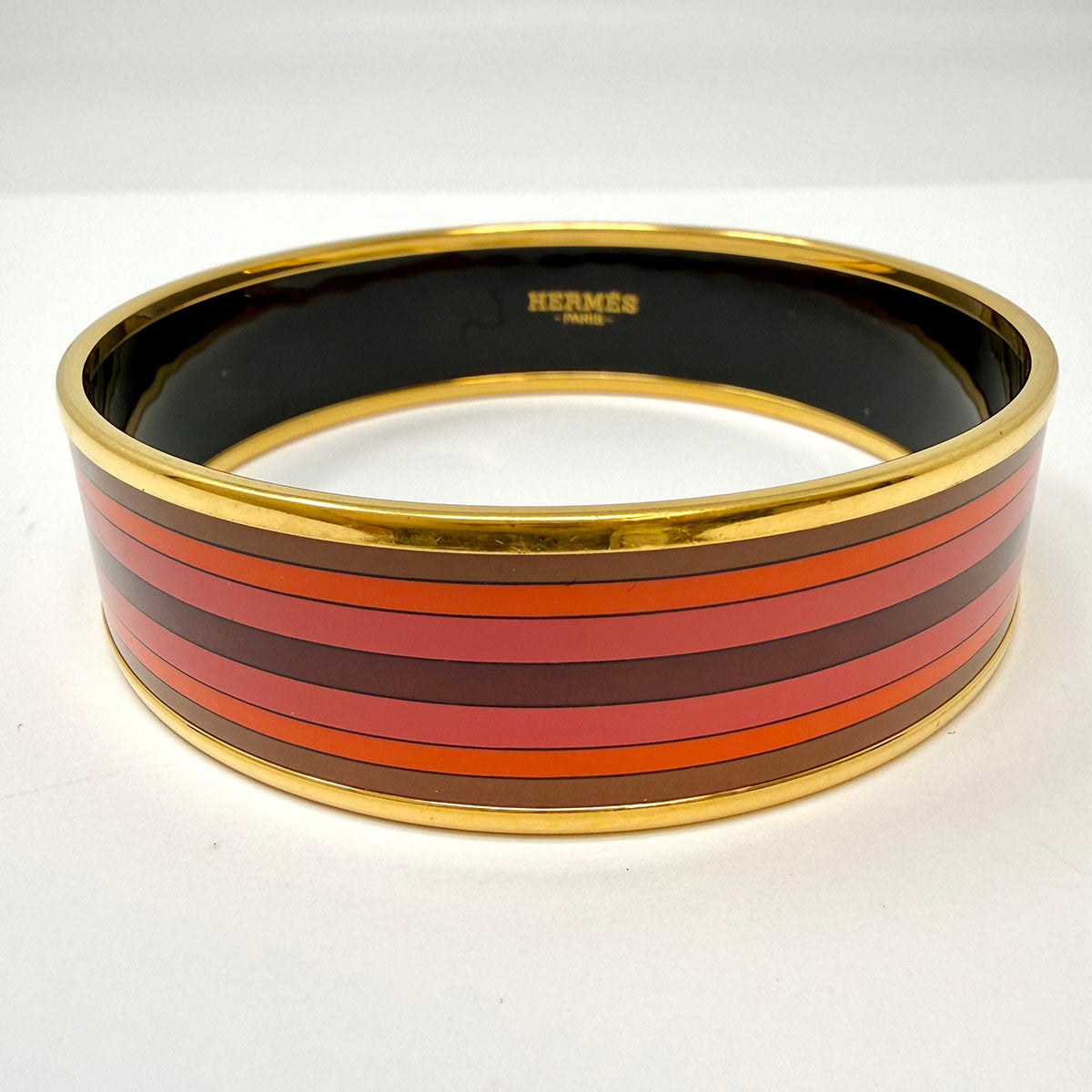 Hermes Wide Enamel Bangle Bracelet