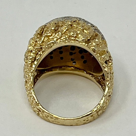 18K Gold Diamond Dome Ring