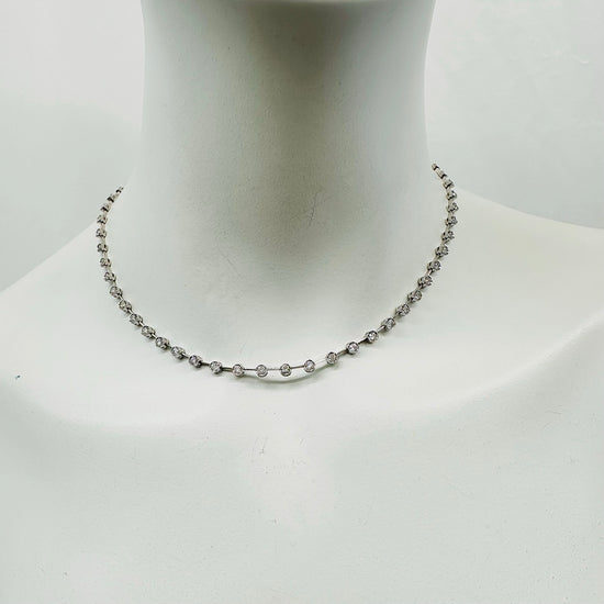 14K White Gold Diamond Necklace