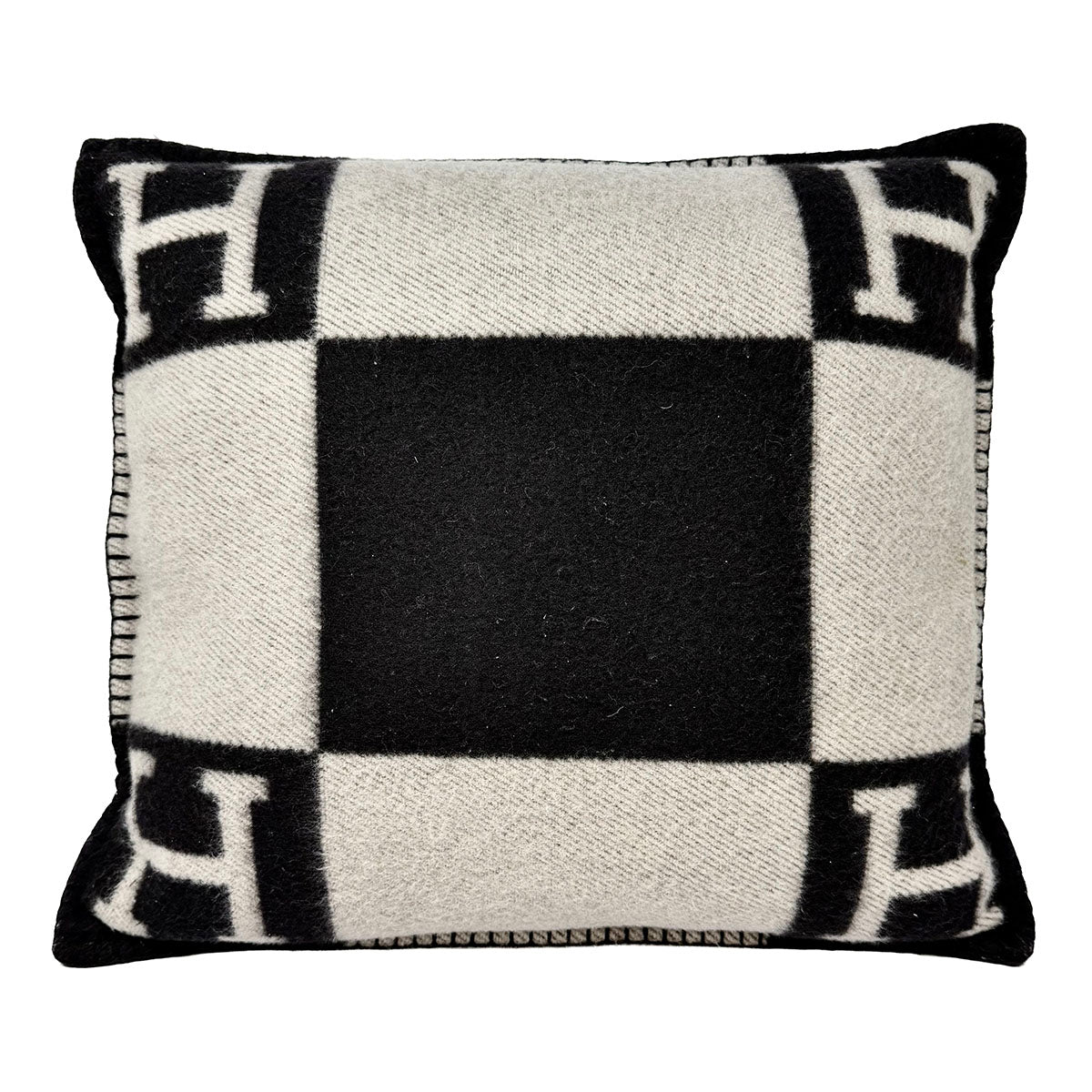 Hermes Avalon III Pillow Finished with Blanket Stitch