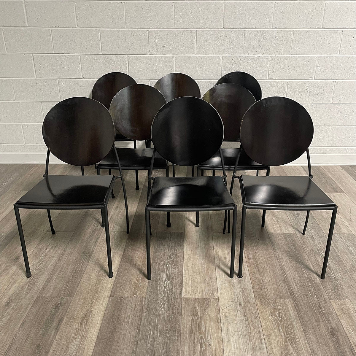 Set Of 8 Wood Dining Chairs