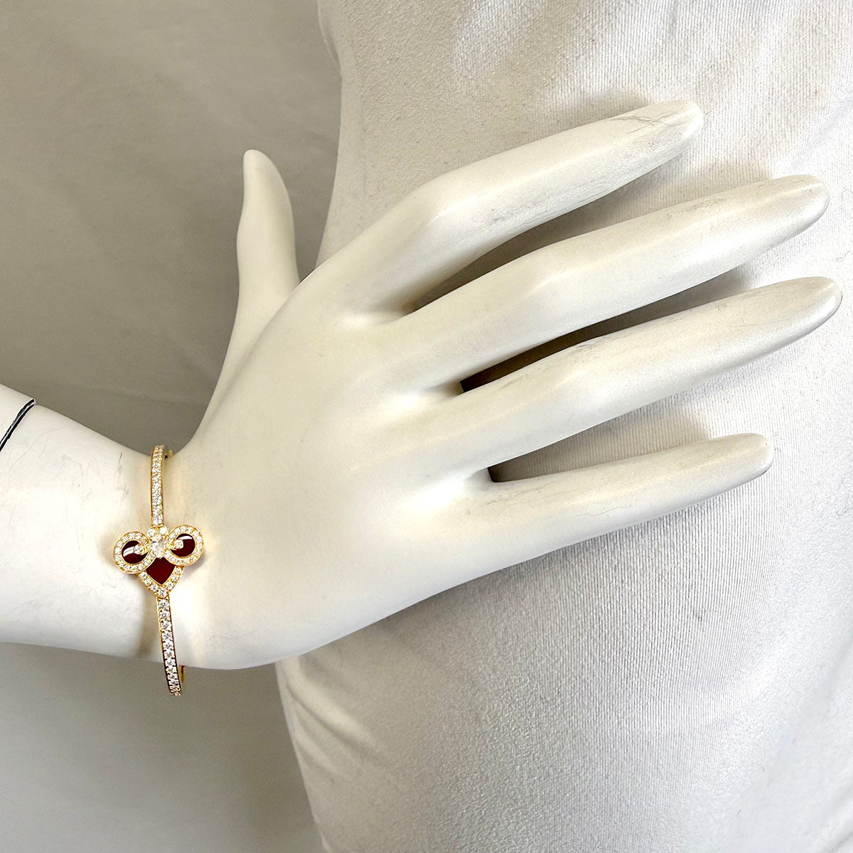 Tiffany & Co. Fleur-de-Lis Diamond and Carnelian Hinged Bracelet