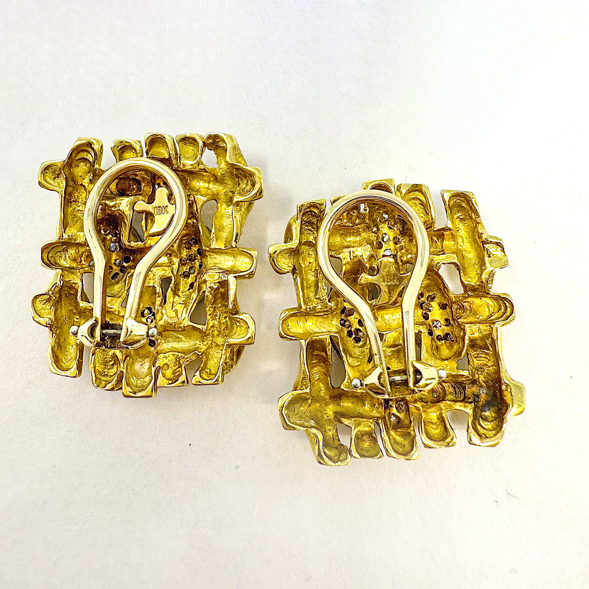 Susan Berman 18K Gold Clip-on Earrings with Diamonds