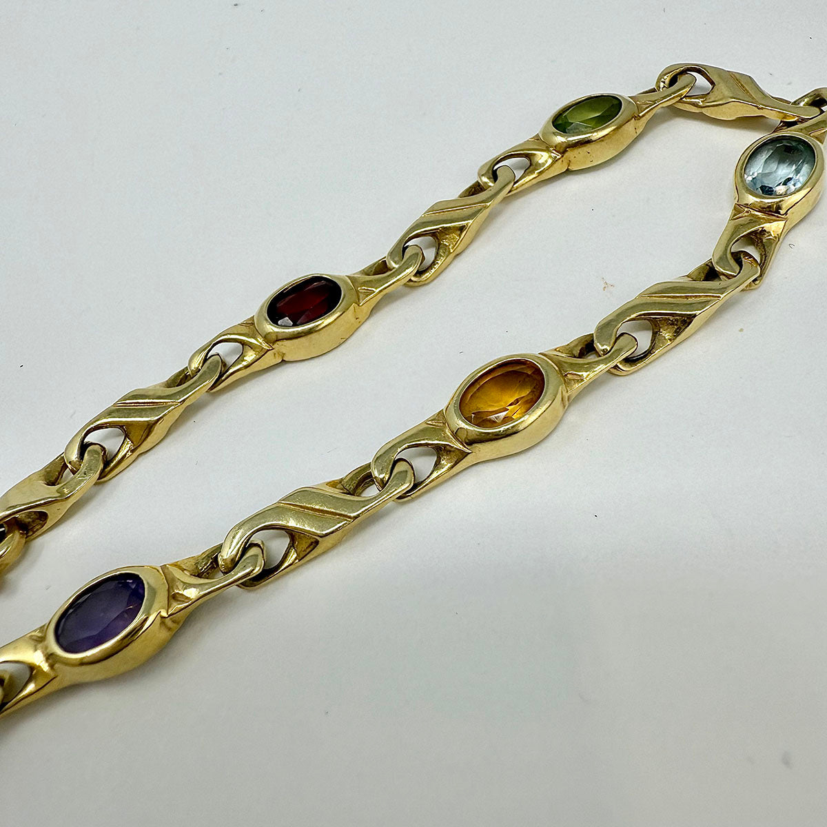 14K Gold Bracelet with Semiprecious Stones