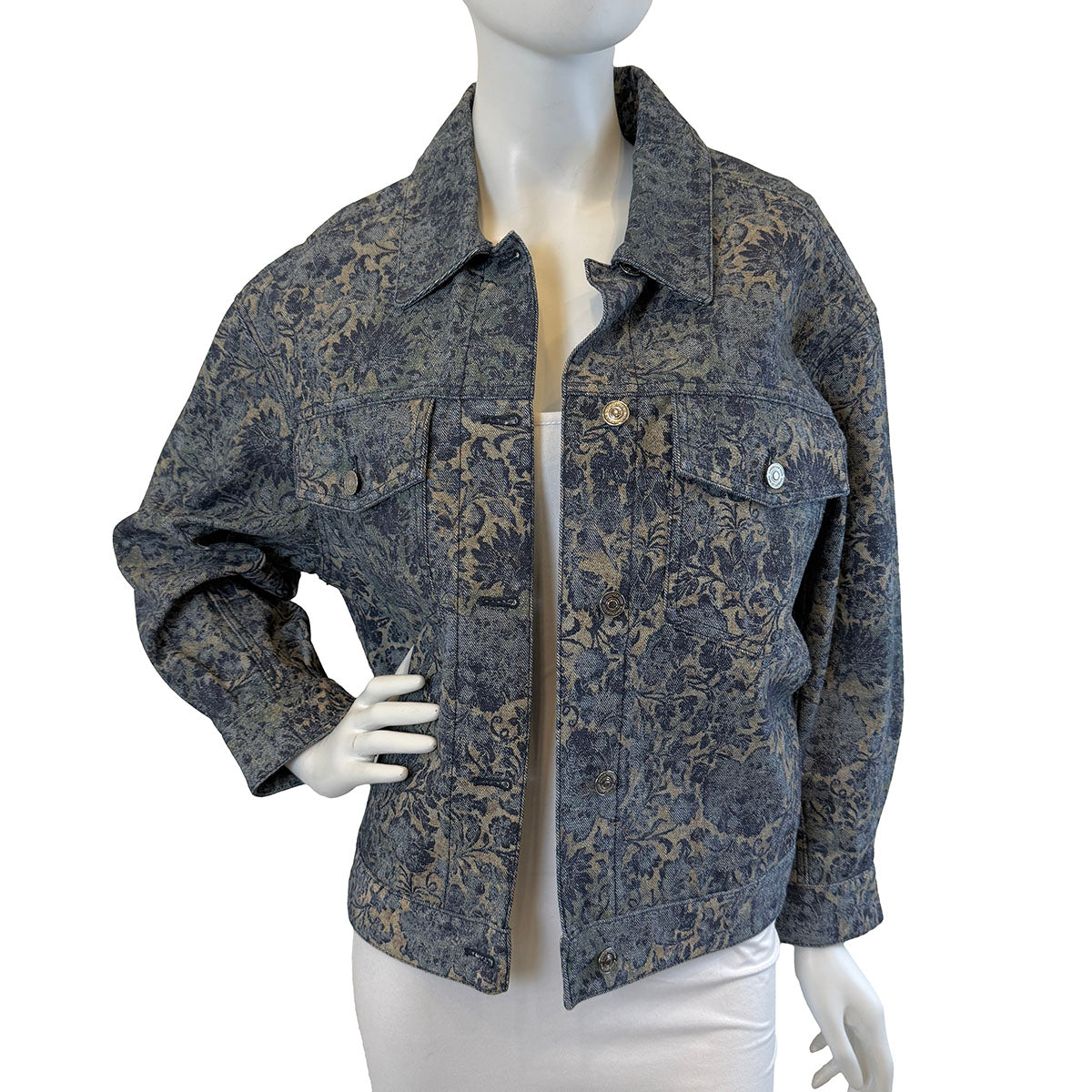 Christian Dior  Denim Floral Print Jacket