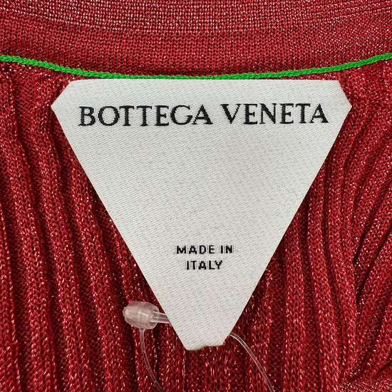 Bottega Veneta Short Sleeve Ribbed Sweater with Lurex Thread