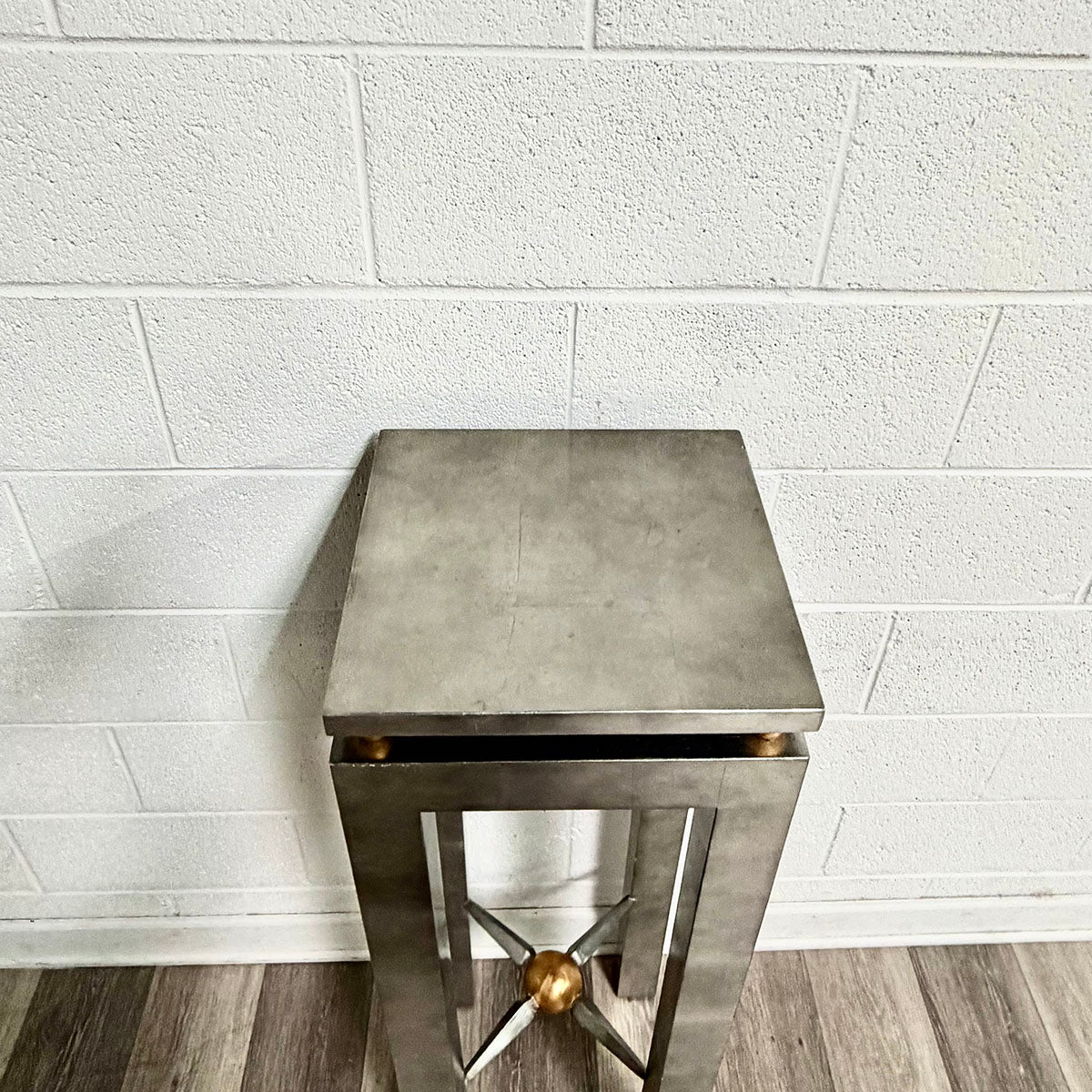 Silver Finished  Wood Plant Stand