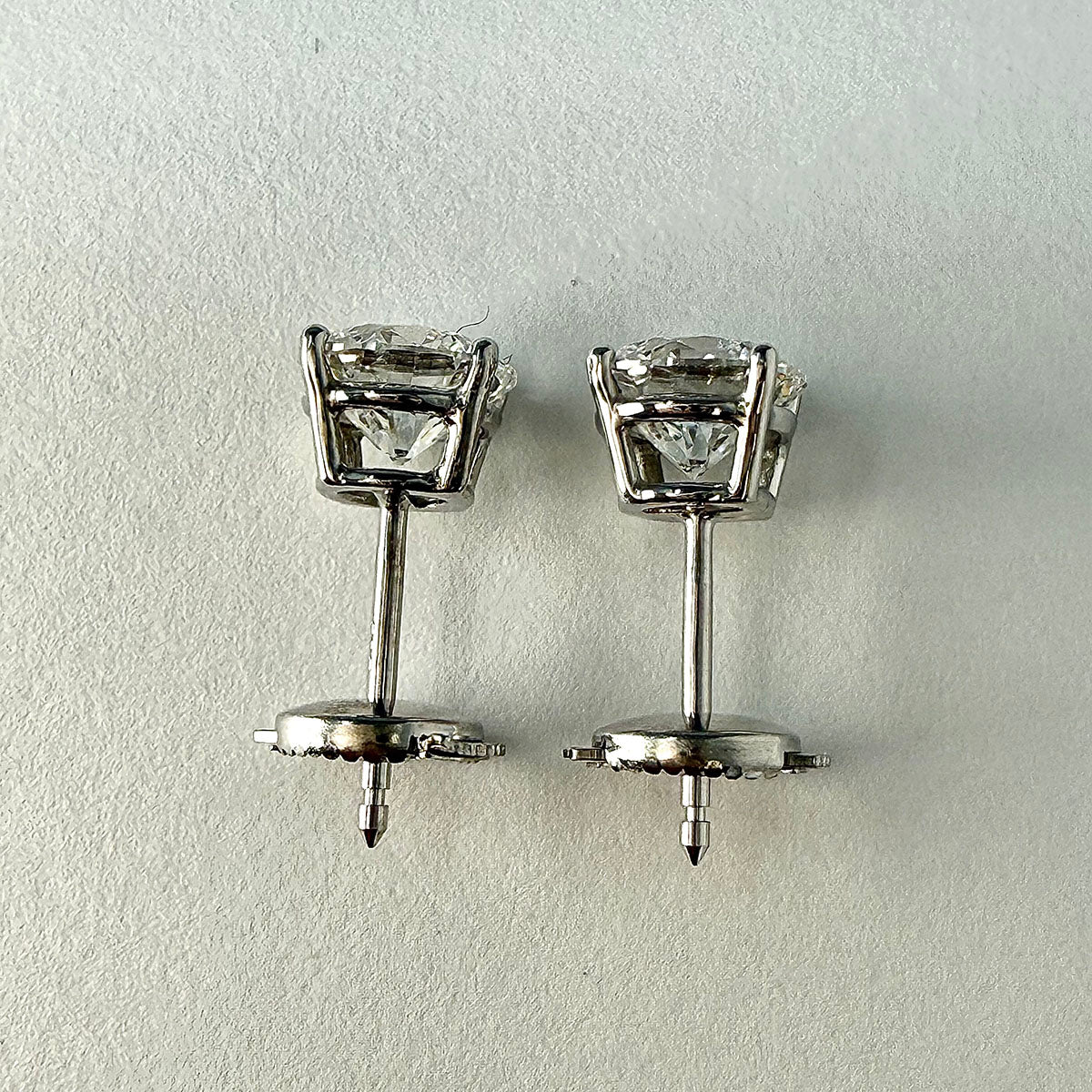 14K White Gold Lab Grown 2.09ct Diamond Stud Earrings