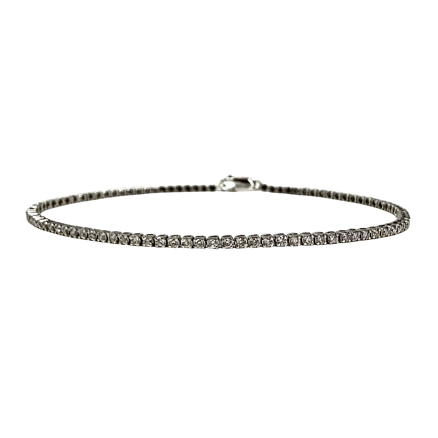 14K White Gold Lab Grown Diamond Tennis 7" Bracelet