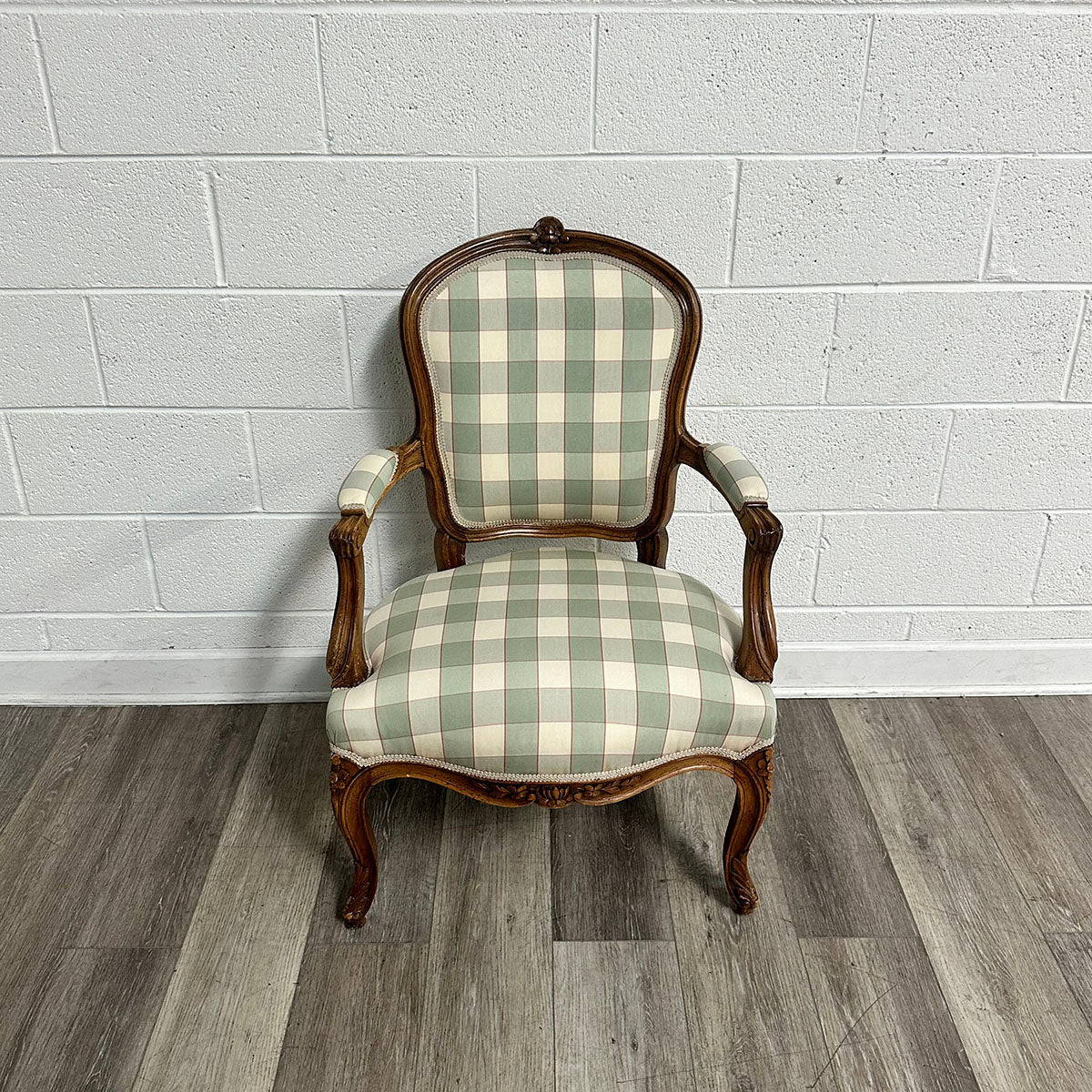 Green plaid Upholstered Chair