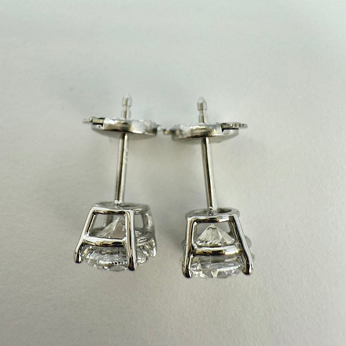 14K White Gold Lab Grown 2.01ct Diamond Stud Earrings
