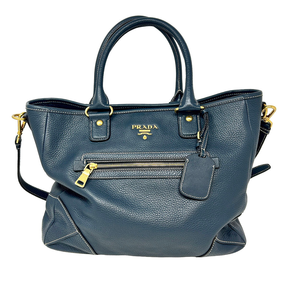 Prada Vitello Front Pocket Convertible Tote