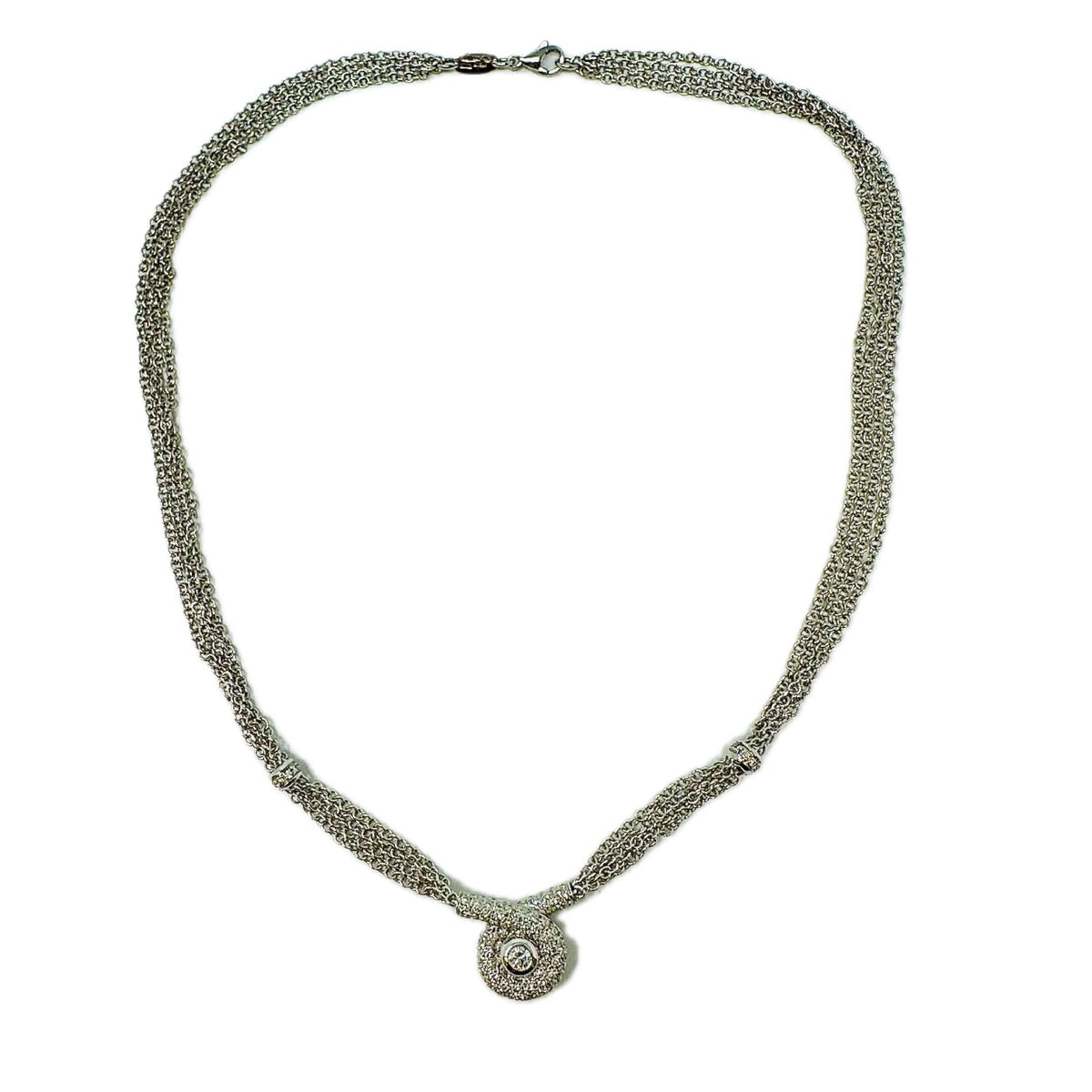 18K White Gold Necklace with 88 Diamonds