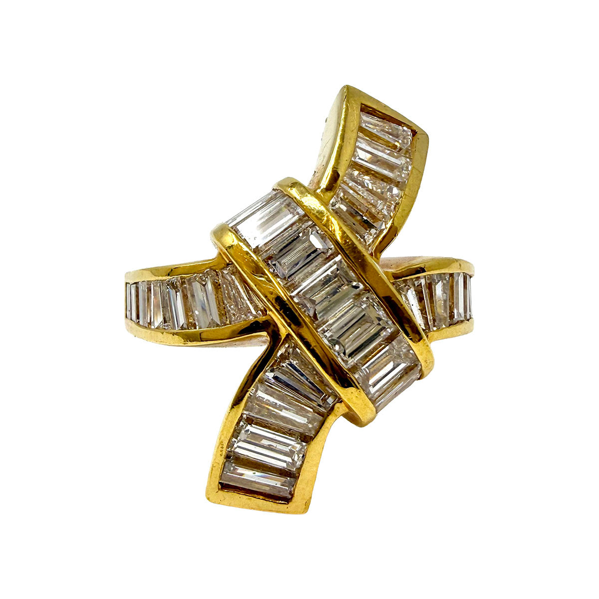 Charles Krypell 18K Gold Ring with Ruby  and Diamond